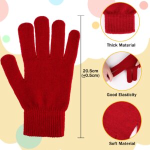 Haysandy 48 Pairs Winter Gloves Bulk Warm Winter Knit Gloves Soft Stretchy Gloves Pack for Unisex Adult Men Women Homeless Supplies Christmas Gift, 5 Colors