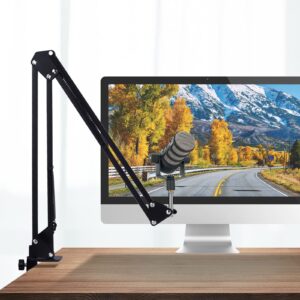 Black Boom Arm for Rode mic Microphone, Black Desk Arm Stand Compatible with Rode Pod Mic