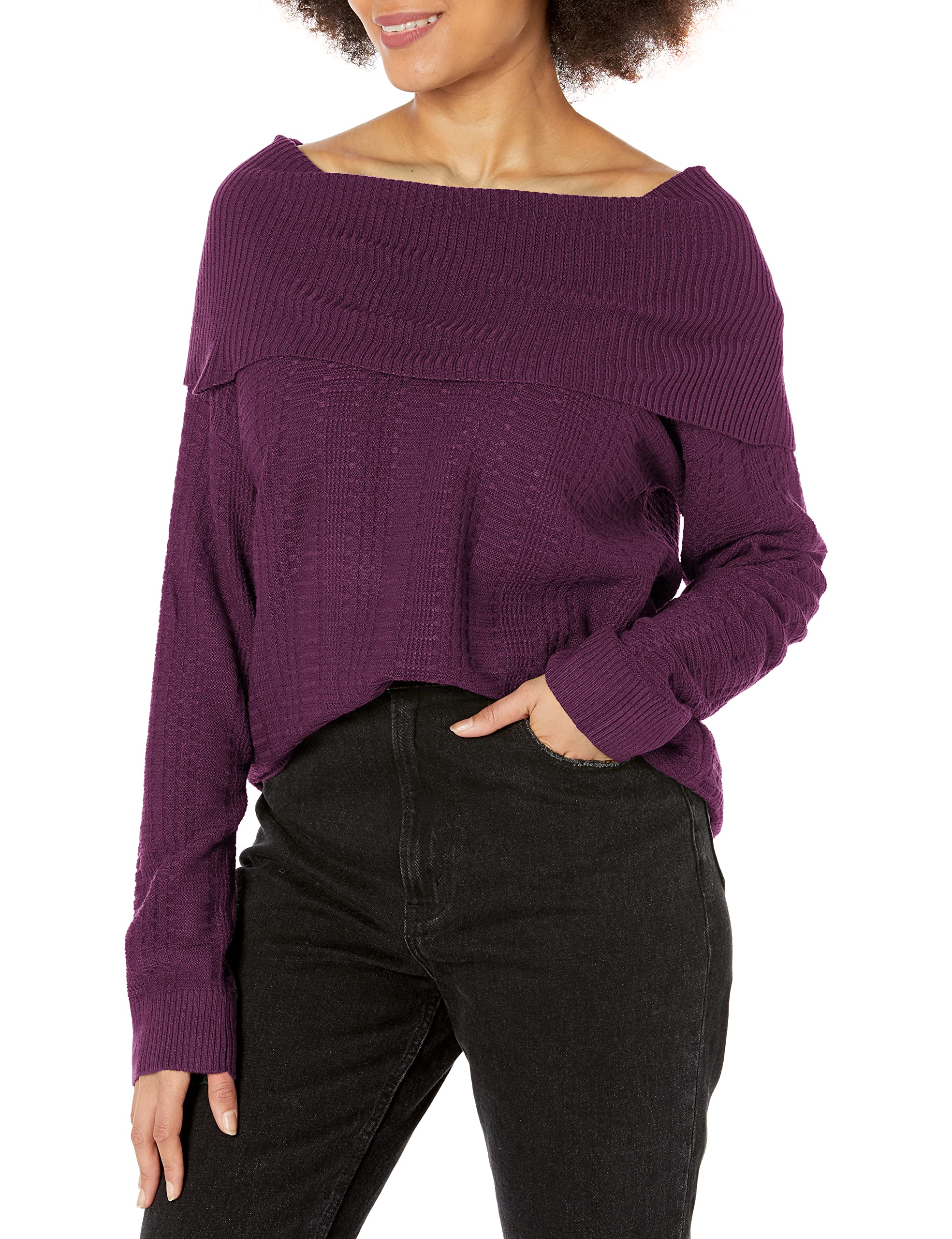 Calvin Klein Womens Sportswear Sweater,Aubergine,Large