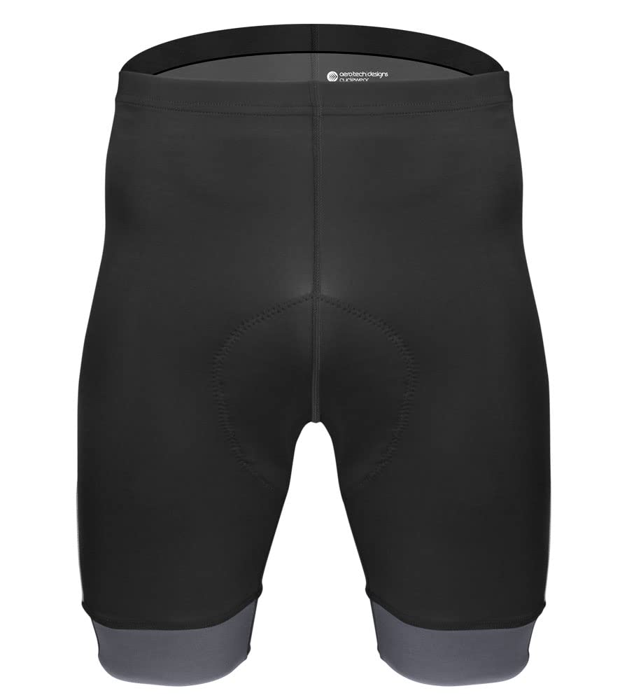 AERO|TECH|DESIGNS | Big Men's Clydesdale Padded Bike Shorts | 1X-Large | Charcoal