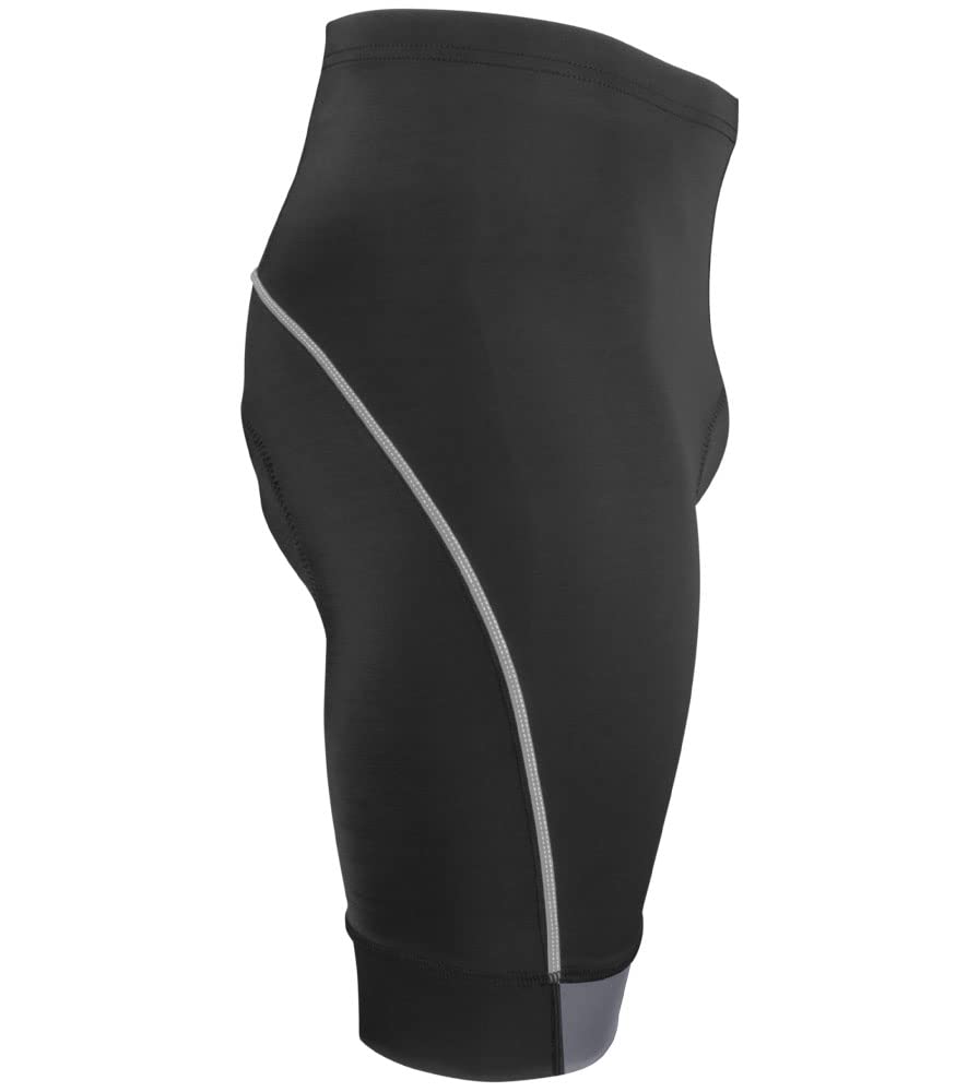 AERO|TECH|DESIGNS | Big Men's Clydesdale Padded Bike Shorts | 1X-Large | Charcoal