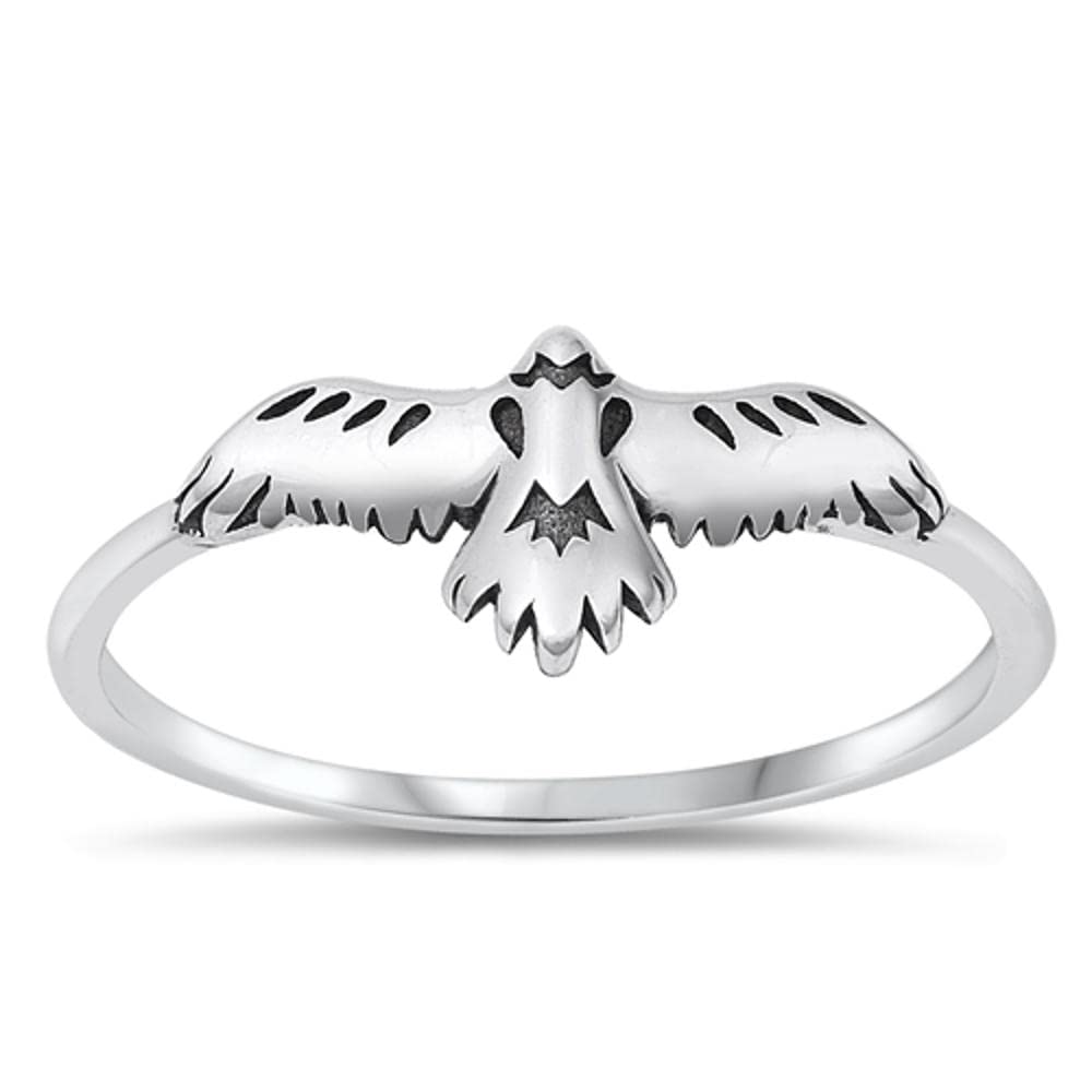 Beautiful Hawk Eagle Raptor Ring New .925 Cute Sterling Silver Band Size 9