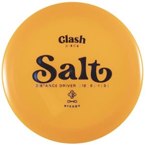 Clash Discs Salt in Steady Plastic | Disc Golf Distance Driver [Color Shade & Stamp Color May Vary] (173-176 Grams, Colors Vary)