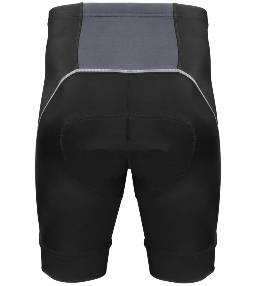 AERO|TECH|DESIGNS | Big Men's Clydesdale Padded Bike Shorts | 1X-Large | Charcoal