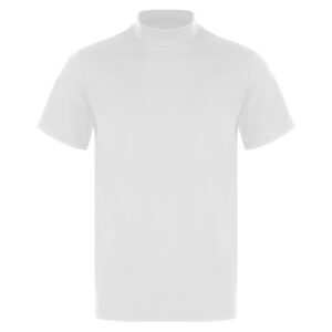 Freebily Mens Basic Turtleneck Short Sleeve T-Shirts Slim Fit Undershirt Solid Knitwear Sweaters White A XX-Large