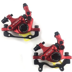 catazer mtb road hb-100 mtb road line pulling hydraulic disc brake calipers front & rear mountain bike disc brake e-bike disc brake (1 pair red)