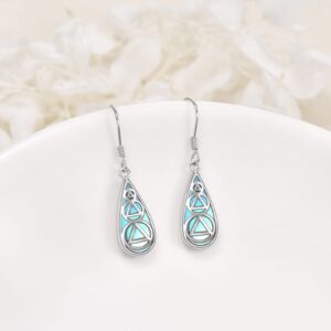 CRMAD AA Recovery Moonstone Earrings for Women Sterling Silver Moonstone Teardrop Earrings Addiction Recovery Jewelry