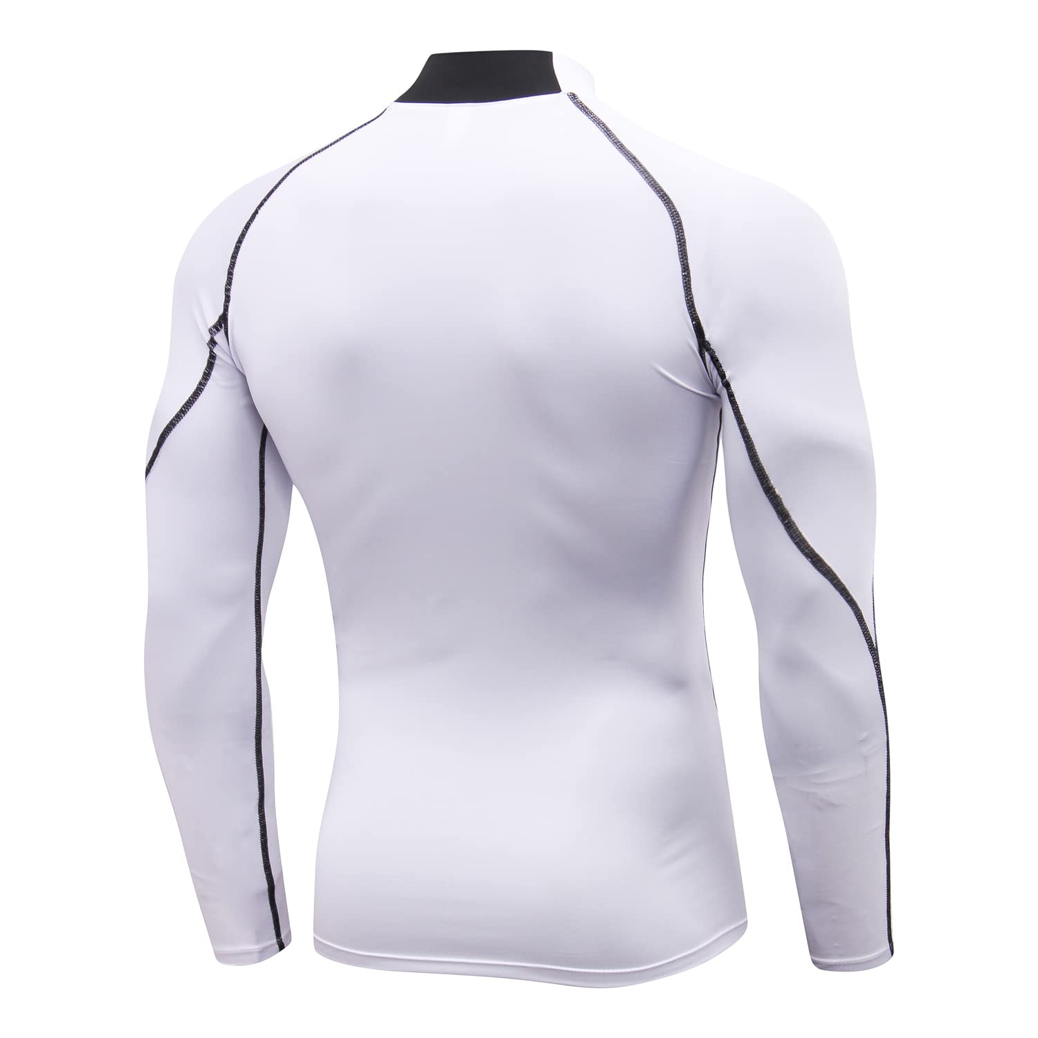 WRAGCFM Men's Compression Shirts Long Sleeve Athletic Running Cool Dry Active Tops Workout Sports Gym Baselayer（White，S）