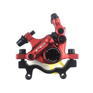 catazer MTB Road HB-100 MTB Road Line Pulling Hydraulic Disc Brake Calipers Front & Rear Mountain Bike Disc Brake E-BIKE Disc Brake (1 Pair Red)