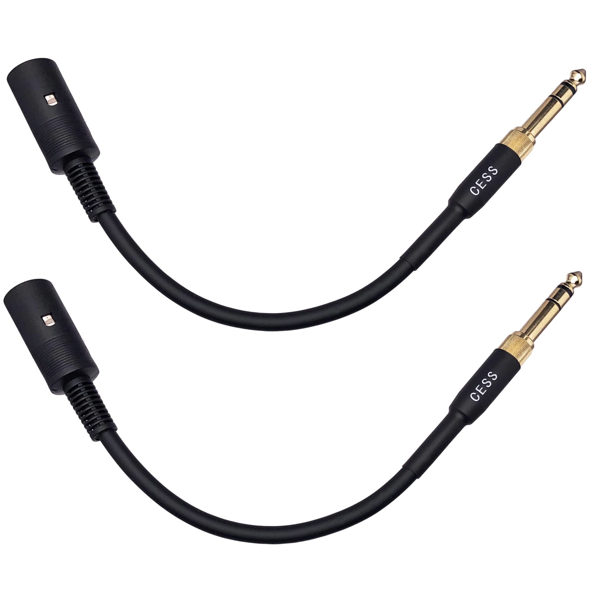 CNCESS CESS-256 5-Pin MIDI to 3.5mm TRS Stereo Adapter Cable with 6.35mm (1/4”) TRS Adapter - 6 Inches, Audio Conversion, Versatile Compatibility, 2 Sets