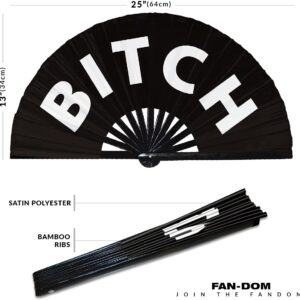 Bitch Please Hand Fan Foldable Bamboo Bitch Hand Fan Bitch Please Folding Fan Words Expressions Statement Gifts Festival Accessories (Bitch (Black))