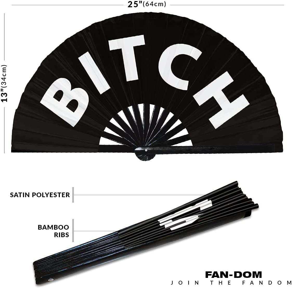 Bitch Please Hand Fan Foldable Bamboo Bitch Hand Fan Bitch Please Folding Fan Words Expressions Statement Gifts Festival Accessories (Bitch (Black))