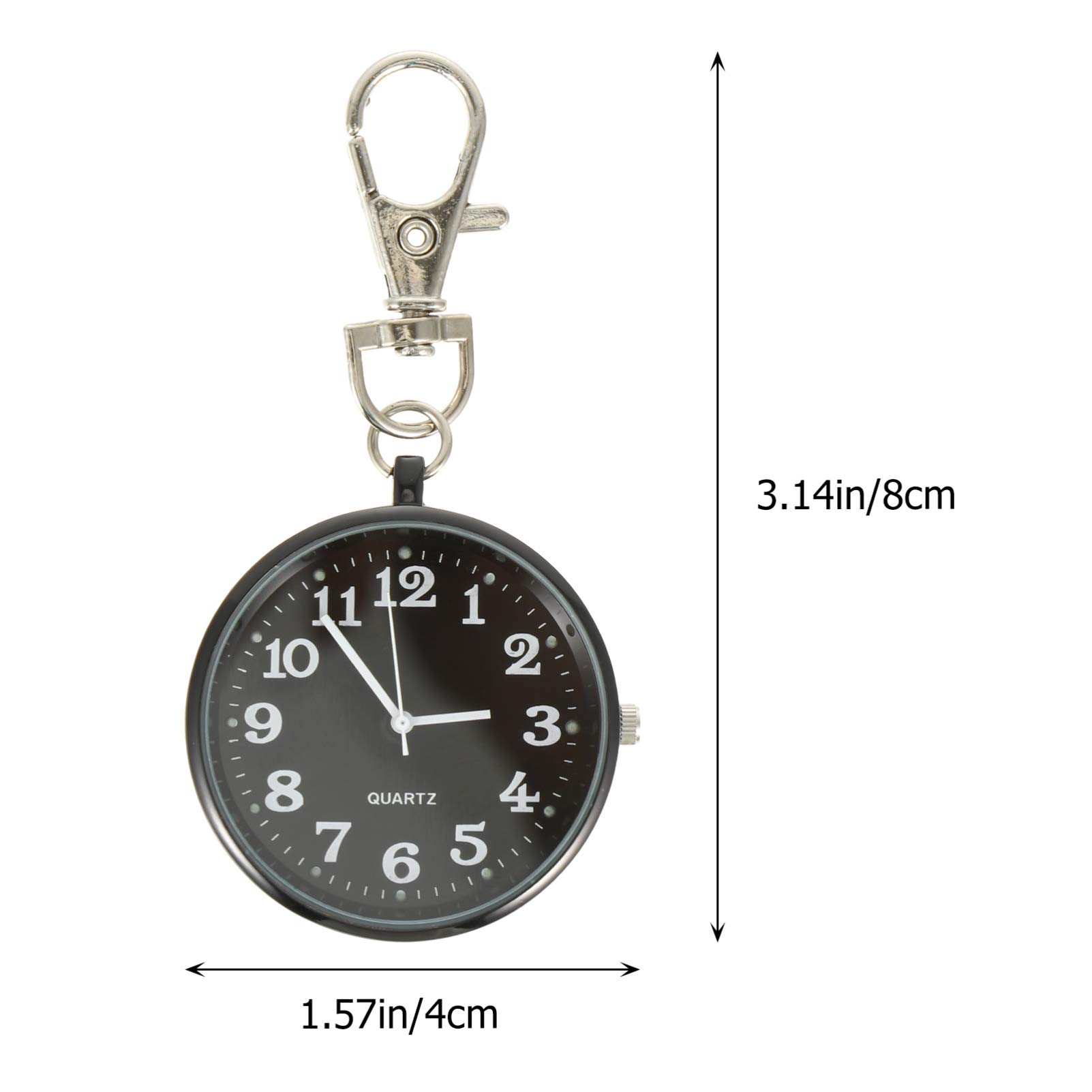 iplusmile Clip on Pocket Watch Open Face Watch with Key Buckle Portable Unisex Digital Watch for Students Men Doctor Nurses Women