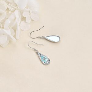 CRMAD AA Recovery Moonstone Earrings for Women Sterling Silver Moonstone Teardrop Earrings Addiction Recovery Jewelry