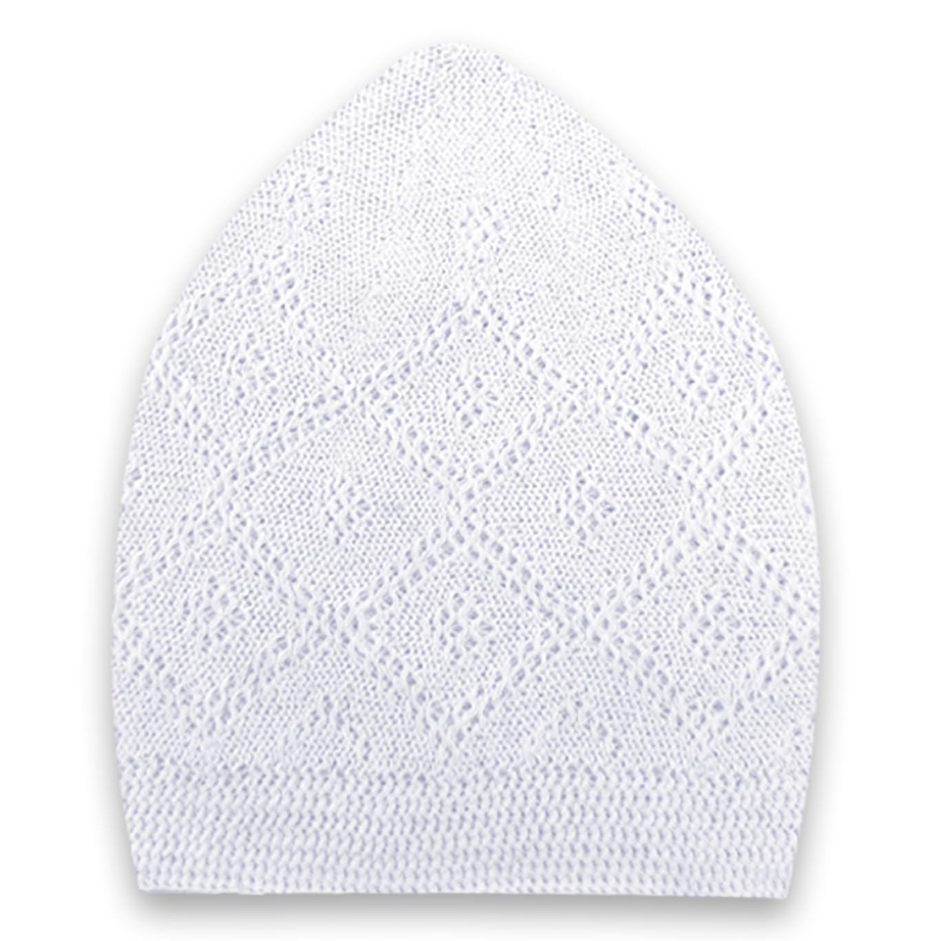 Kapobia Kufi Hats for Men, Muslim Clothes for Men,0 Breathable Skull Beanie, Crochet Cap, Handicraft Taqiyah, Cufi, Kufe (1 Piece, White Color)