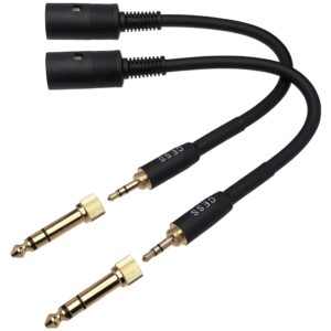 CNCESS CESS-256 5-Pin MIDI to 3.5mm TRS Stereo Adapter Cable with 6.35mm (1/4”) TRS Adapter - 6 Inches, Audio Conversion, Versatile Compatibility, 2 Sets