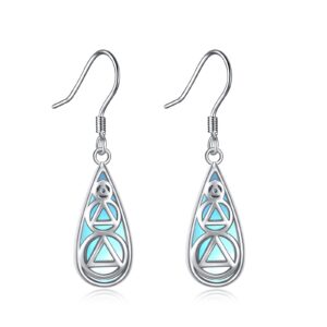 CRMAD AA Recovery Moonstone Earrings for Women Sterling Silver Moonstone Teardrop Earrings Addiction Recovery Jewelry