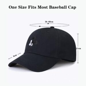 Cartoon Baseball Cap Embroidery and Printing Sun Hats Men Women Hip Hop Baseball Hat for Outdoor Sports Decoration (Black)