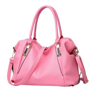 Yarn Tote Roomy Fashion Womens Handbags Ladies Purse Satchel Shoulder Bags Tote Leather Tote Bag for (Pink, One Size)