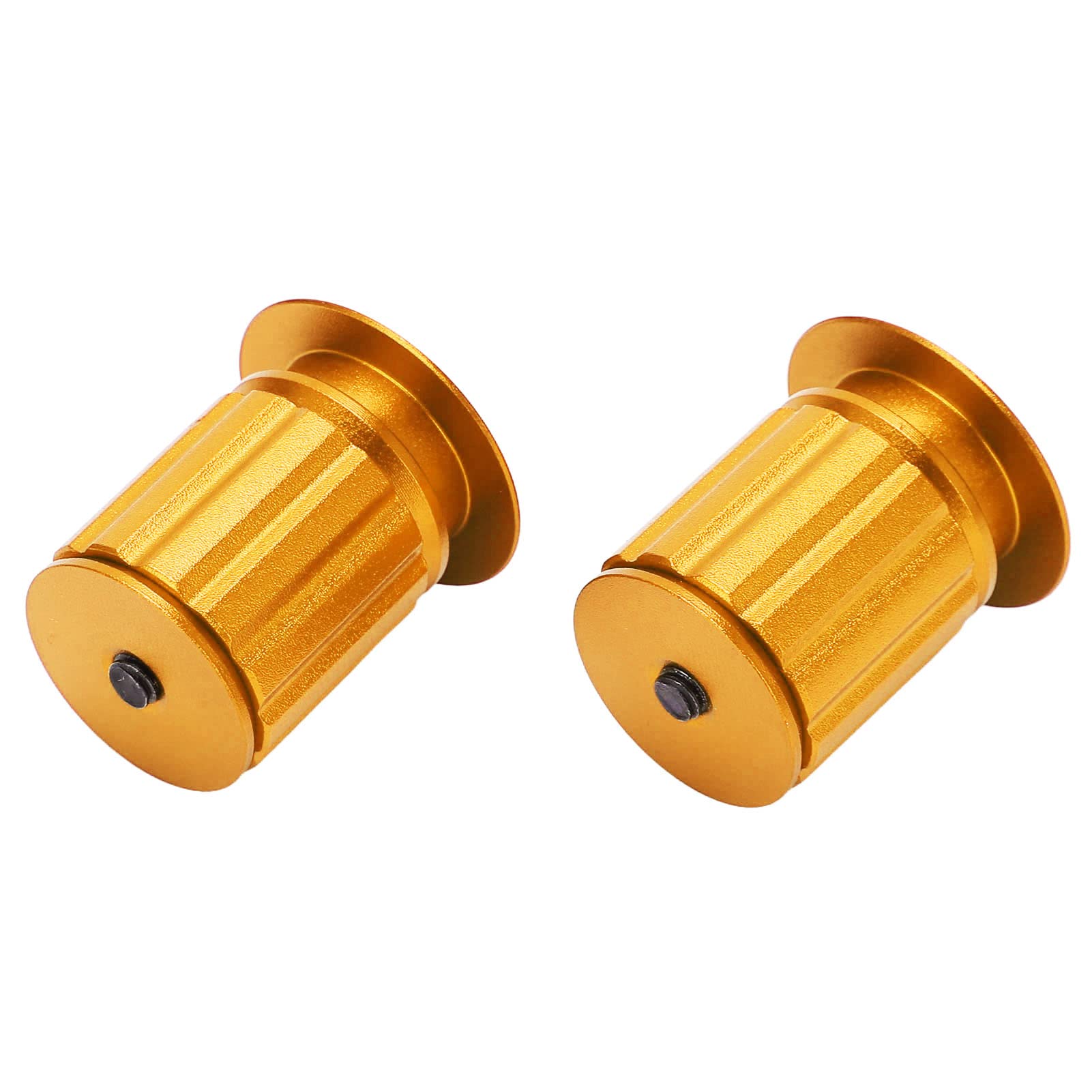 BuyWeek Bike Handlebar End Plugs, 1 Pair Bicycle Expansion Bar Plug Aluminum Alloy Bike Expansion Lock Bar Plug for Mountain Road Bike(Gold)