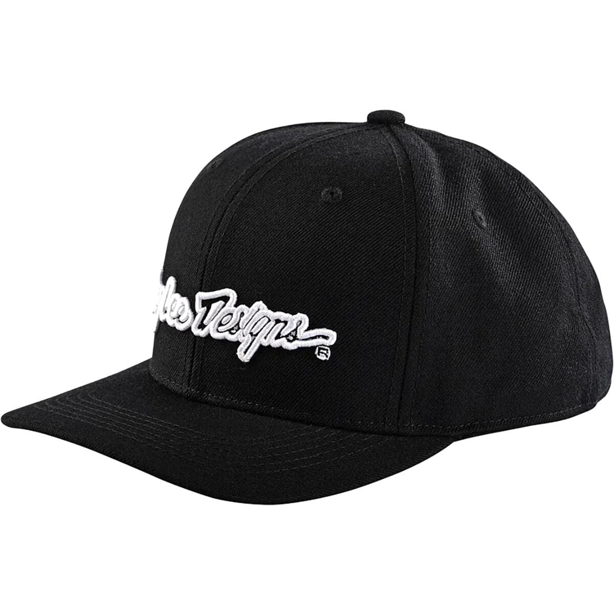 Troy Lee Designs Curved Snapback Hat, Signature Black/White, OSFA