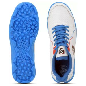 SG Blazelite Cricket Shoes for Men, White/Royal Blue/Red, 8 UK