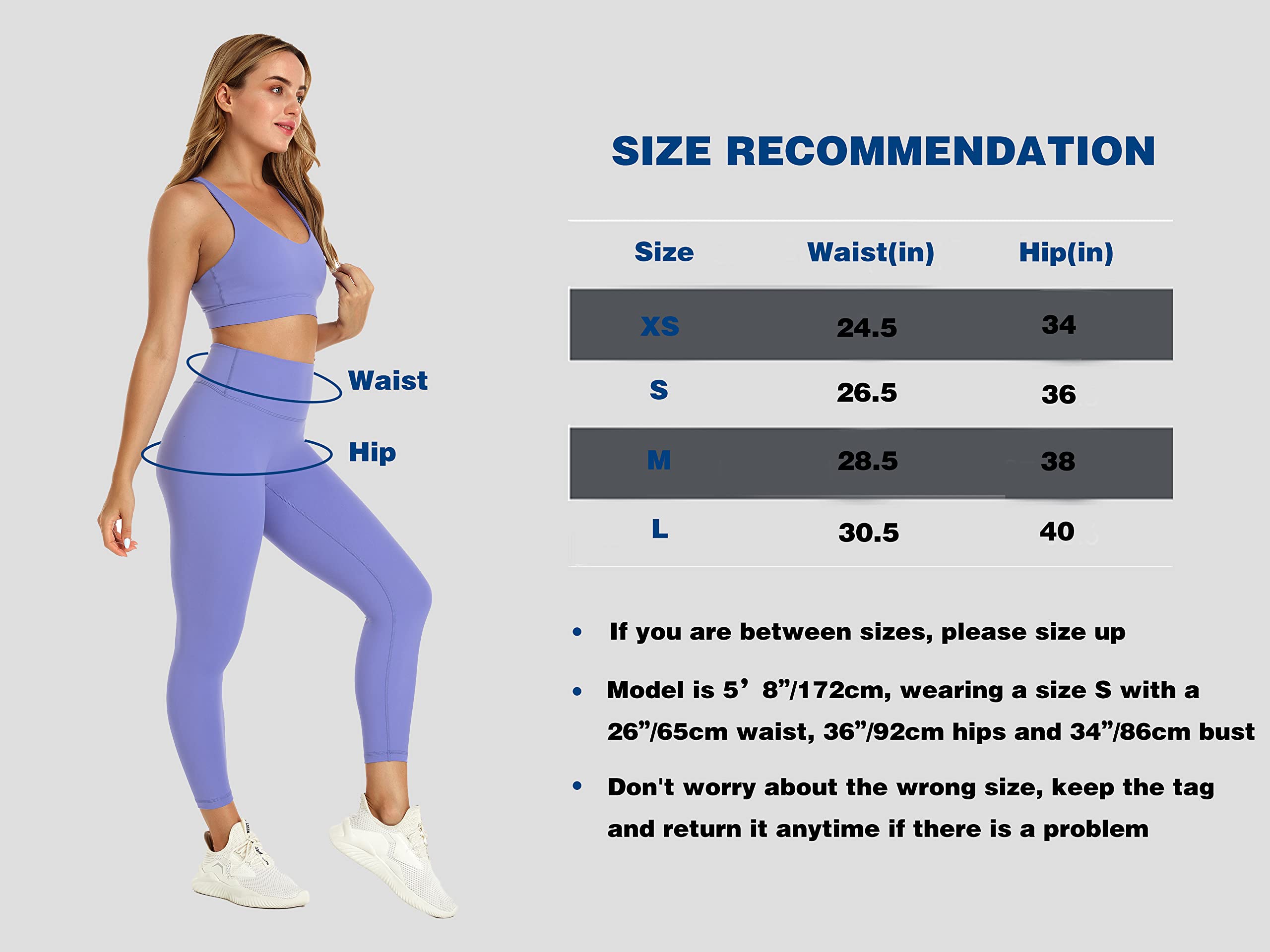 NEPOAGYM High Waisted Leggings for Women No Front Seam,Lightweight Yoga Leggings Buttery Soft 25 Inch 7/8 Length(Very Peri,S)