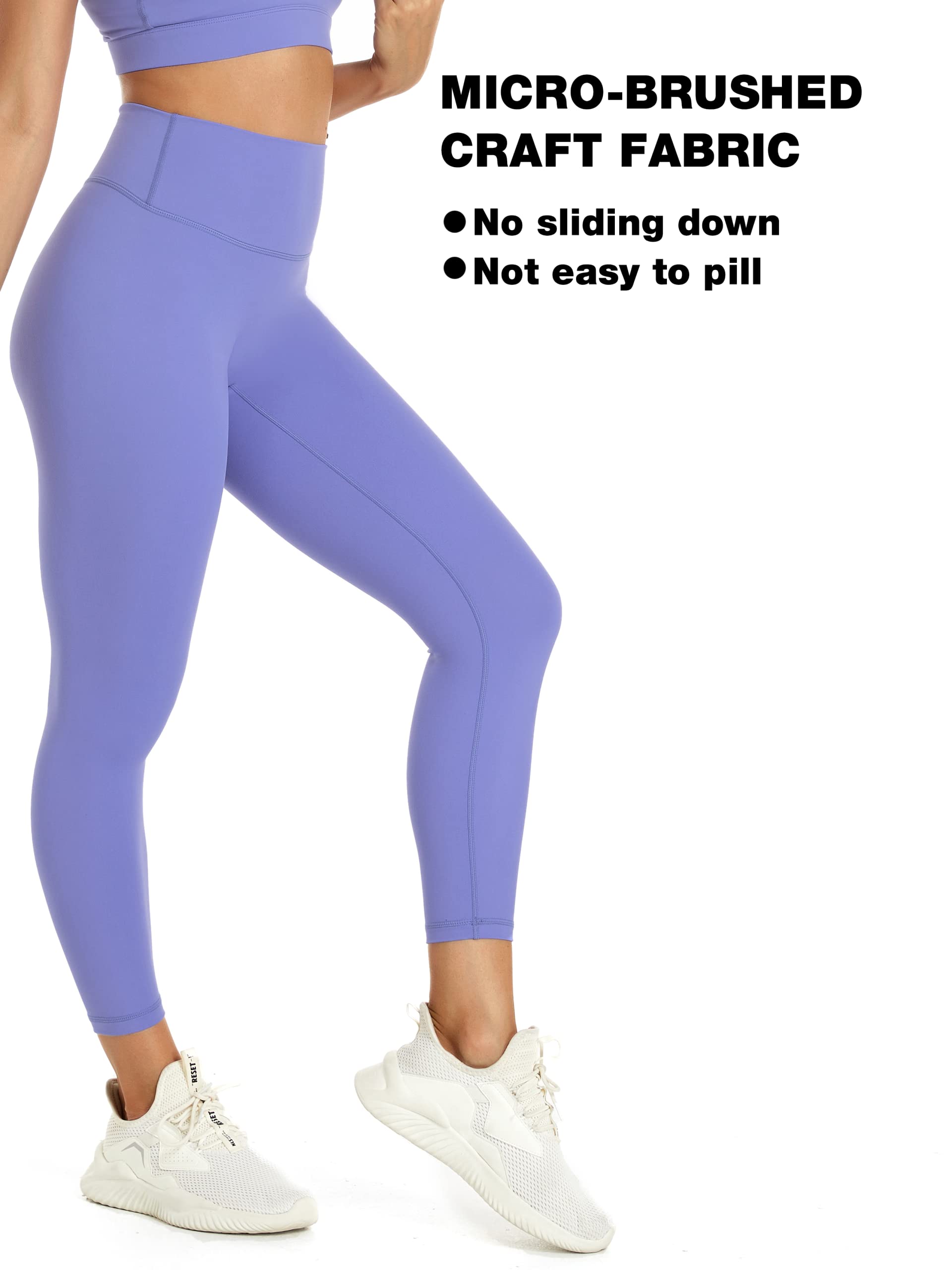 NEPOAGYM High Waisted Leggings for Women No Front Seam,Lightweight Yoga Leggings Buttery Soft 25 Inch 7/8 Length(Very Peri,S)