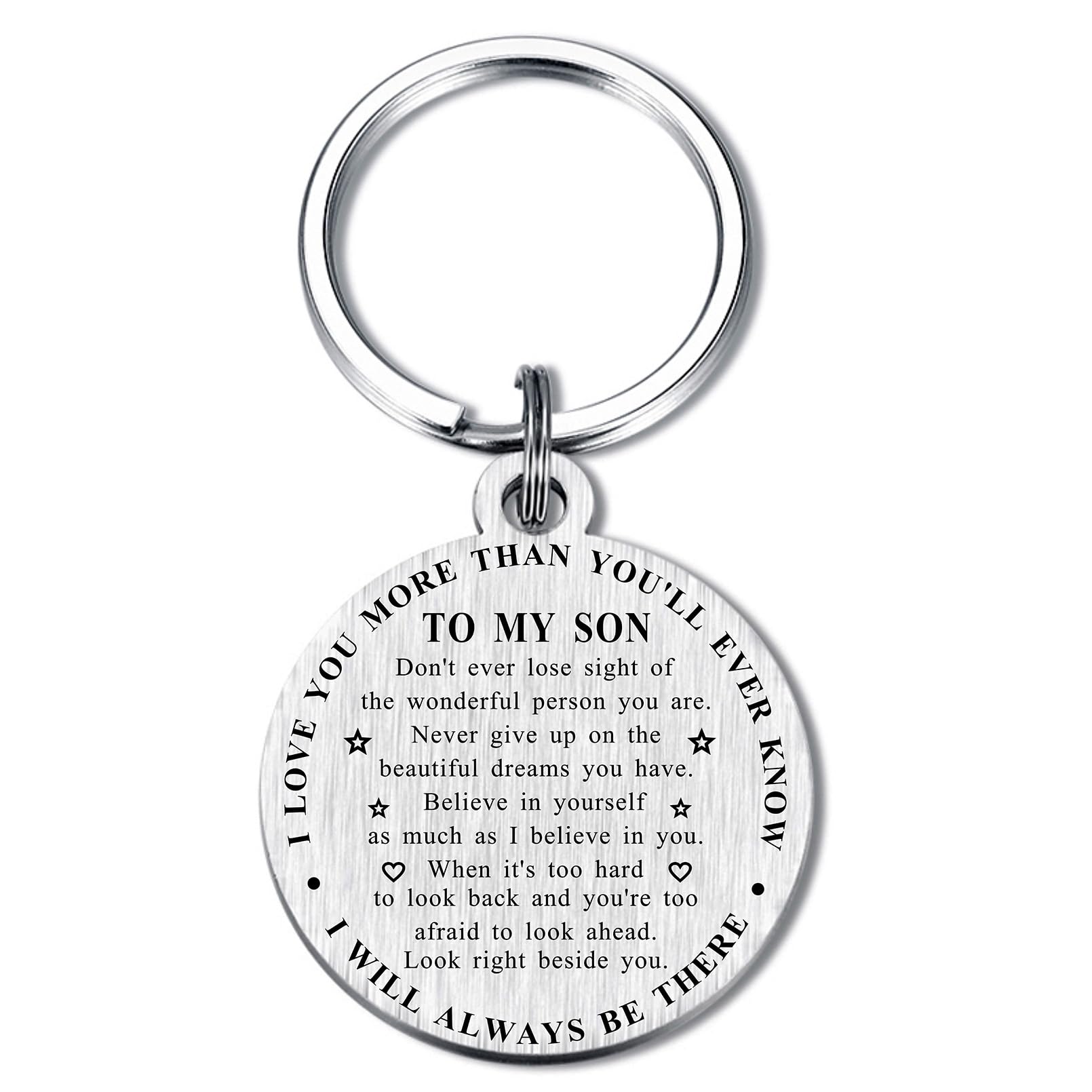 Inspirational Son Keychain - To My Son Gifts from Mom Dad - Son Graduation Gifts - Unique Gifts for Son Birthday Christmas Back to School