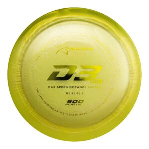 Prodigy Disc 500 D3 Max Driver | Understable Disc Golf Distance Driver | Faster & More Glide Than D3 | Slim, Shallow Profile for Fast Flight | Extremely Durable | Fast Flight with Lots of Glide |