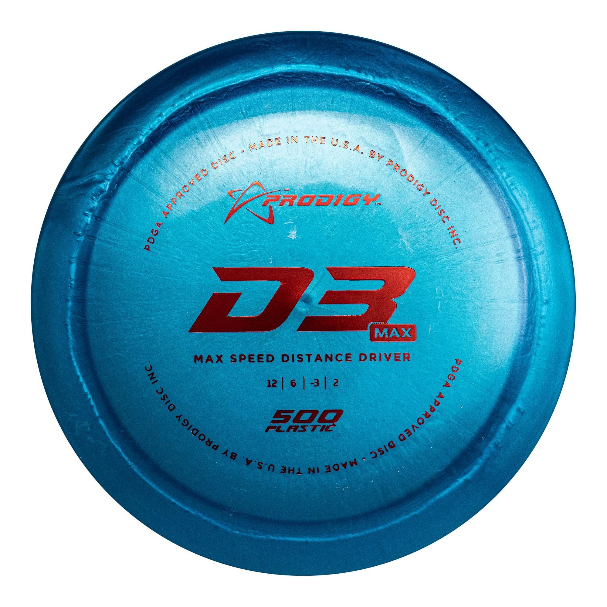 Prodigy Disc 500 D3 Max Driver | Understable Disc Golf Distance Driver | Faster & More Glide Than D3 | Slim, Shallow Profile for Fast Flight | Extremely Durable | Fast Flight with Lots of Glide |