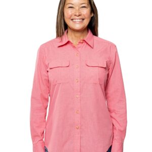 Insect Shield Women's Long Sleeve Field Shirt Pro, UPF 30+ Outdoor Fishing Shirt with Built in Bug Protection, Light Berry, Small