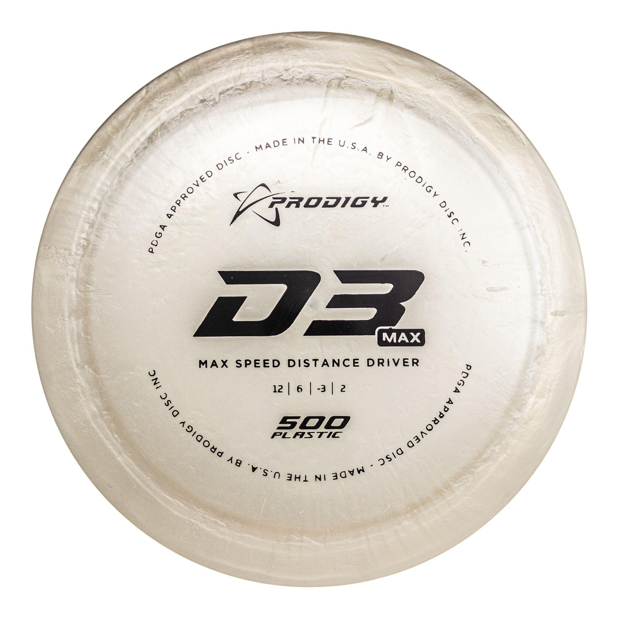 Prodigy Disc 500 D3 Max Driver | Understable Disc Golf Distance Driver | Faster & More Glide Than D3 | Slim, Shallow Profile for Fast Flight | Extremely Durable | Fast Flight with Lots of Glide |