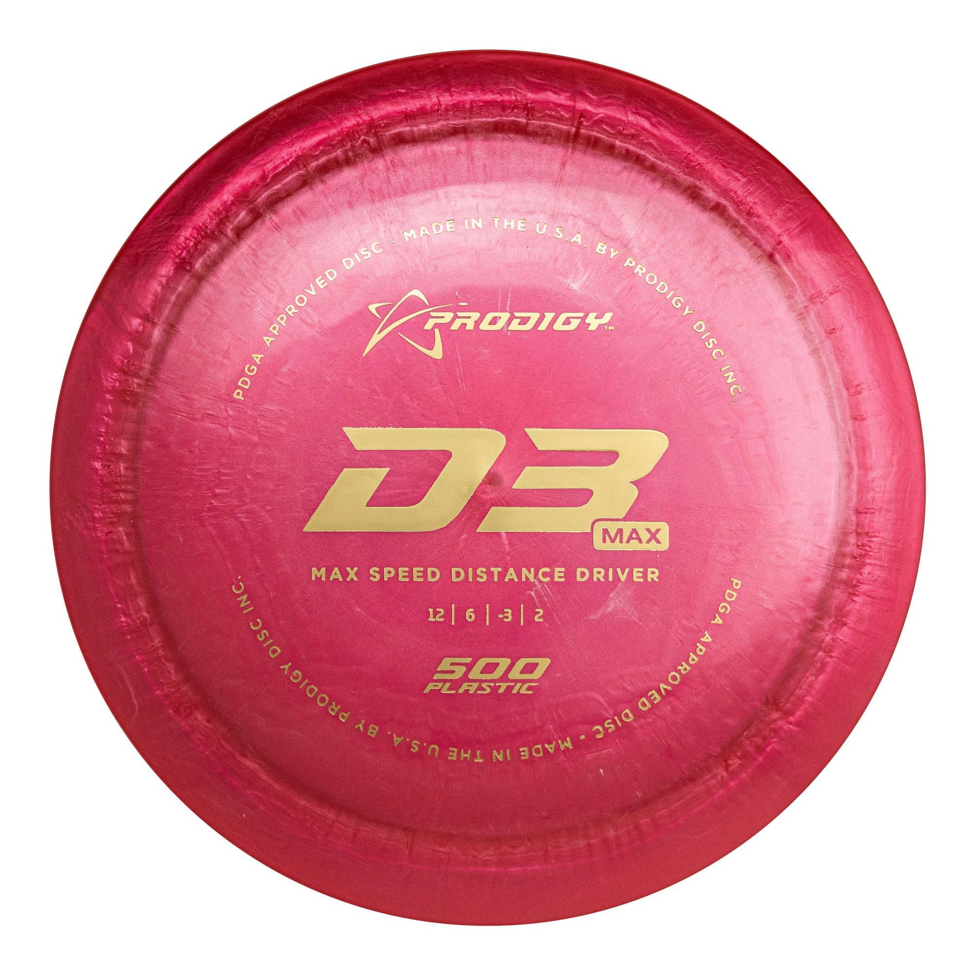 Prodigy Disc 500 D3 Max Driver | Understable Disc Golf Distance Driver | Faster & More Glide Than D3 | Slim, Shallow Profile for Fast Flight | Extremely Durable | Fast Flight with Lots of Glide |