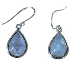 natural rainbow pear moonstone dainty dangle earring 925 sterling silver wedding gift jewelry