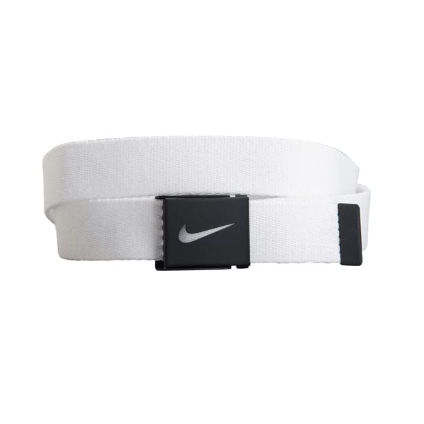 Nike Golf Futura Reversible Mens Adjustable Web Belt (White)