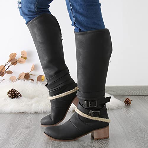 Womens Sandals, Womens Cowboy Boots Square Toe Women Heels Boots Comfy Boots Orthopedic Heels House Spring Boots White Slip On Shoes for Women