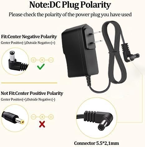 9V Power Supply for Guitar Pedals, Fit for BOSS Effects Pedal Roland Musical Instruments, Distortion, Casio Keyboard, PSA-120S, 850mA,Exact Long 6.6Ft Power Cord Adapter