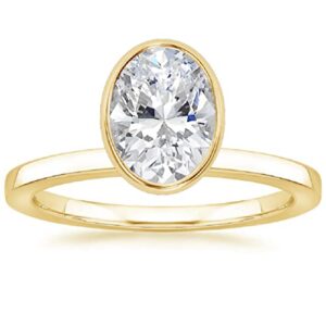 10k solid yellow gold handmade engagement ring 2.0 ct oval cut moissanite diamond solitaire wedding/bridal ring set for women/her propose ring (4.5)