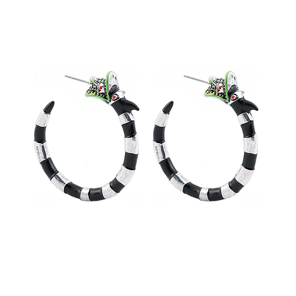 Coral Snake Earrings Halloween Sandworm Hoop Earrings for Women Men