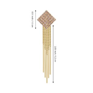 Merdia Tassel Dangle Drop Earrings for Women Fashion Long Thread Geometric Earrings with Shiny Cubic Zirconia Golden Color | Earrings for Women Trendy | Dangle Earrings | Tassel Earrings