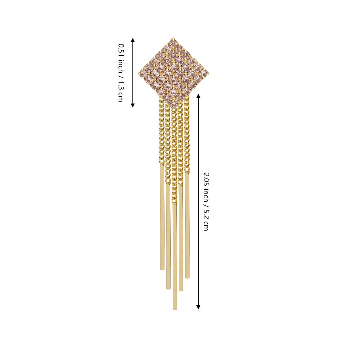 Merdia Tassel Dangle Drop Earrings for Women Fashion Long Thread Geometric Earrings with Shiny Cubic Zirconia Golden Color | Earrings for Women Trendy | Dangle Earrings | Tassel Earrings