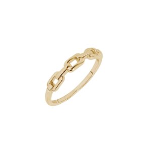 Amazon Essentials 14K Gold Plated Sterling Silver Chain Link Accent Ring Size 10, Yellow Gold