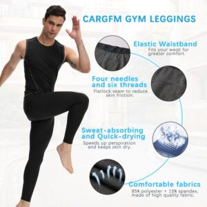 CARGFM Compression Pants for Men Basketball Football Tights Leggings Yoga Running Sports Workout Cool Dry Baselayer Red