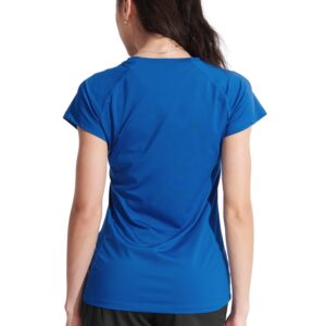 CADMUS Women's Workout Shirts for Running Yoga Tee Shirts Dry Fit,3 Pack,2501,Black & Blue & White,Small