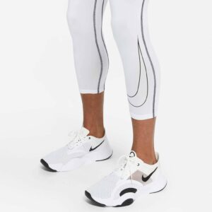 Nike Pro Dri-FIT Men's 3/4 Tights (Regular, White/Black, Medium)