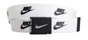 nike golf futura reversible mens adjustable web belt (white)