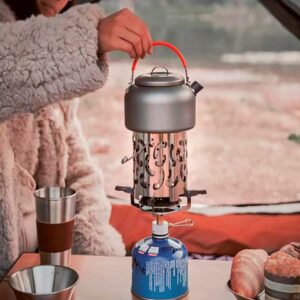 Camping heater Butane heater Candle heater Tent heater Small propane heater Emergency heater Portable stainless steel camping heater (silver)