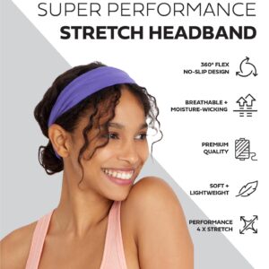 Workout Headbands -10 Pack | Sweatbands for Women Mens Girls Boys | Non Slip Sweatbands for Yoga Running Fitness | Wicking Hairbands