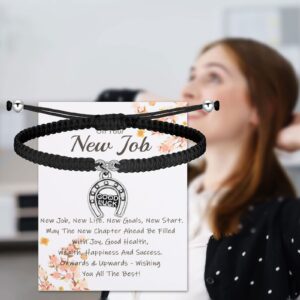 UJIMS Congratulations On Your New Job Gifts Good Luck Rope Message Bracelet Job Promotion Jewelry Coworker Leaving Gift (Good Luck Rope Bracelet)